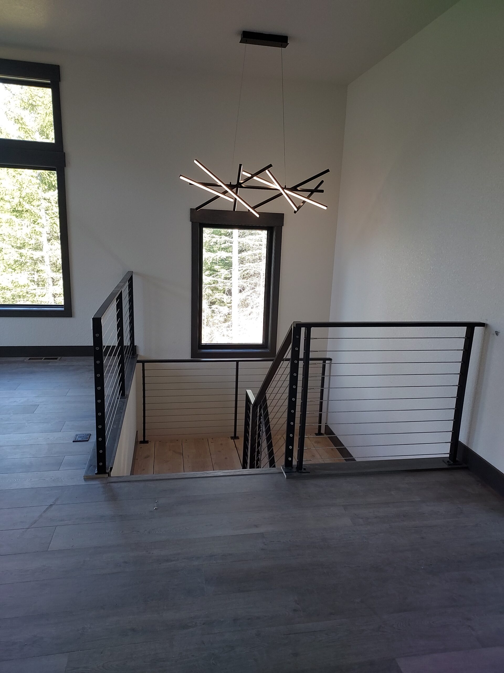 interior steel hand rail with cable railing